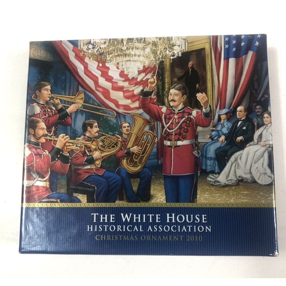 Vintage 2010 White House Historical Assoc.  Ornament Army Navy Reception w/ book